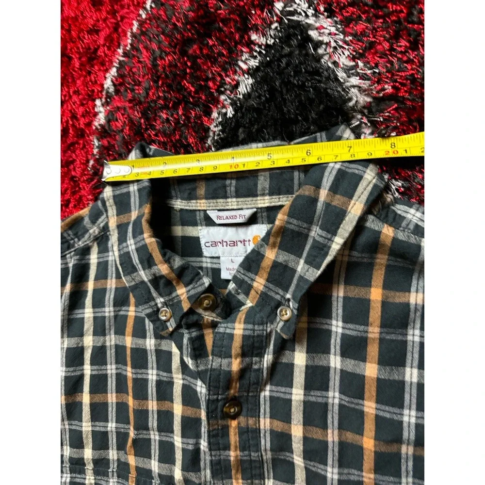 CARHARTT Shirt Men's Size Large Plaid Button Down Relaxed Fit Long Sleeve
